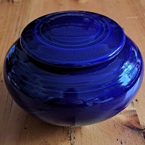 Deep Blue Ceramic Art Jar